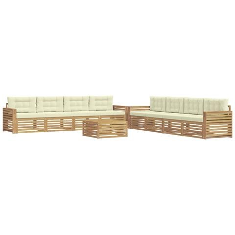 Set di divani da esterno 9 pcs Bianco e Crema - Foto 1