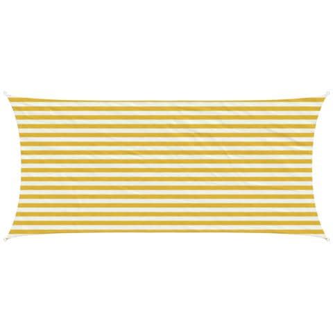 Telo Ombra Giallo e Bianco 2 x 5 m HDPE - Foto 1