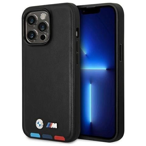 Custodia Bmw Bmhmp14x22ptdk Per Iphone 14 Pro Max 6.7 Nera / Nera In Pelle Con Stampa Tricolore Magsafe - Foto 1