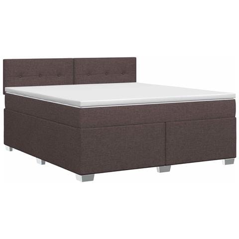 Letto box spring con materasso Marrone Scuro 140 x 190 cm - Foto 1