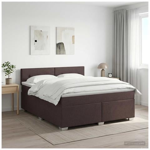 Letto box spring con materasso Marrone Scuro 140 x 190 cm - Foto 10