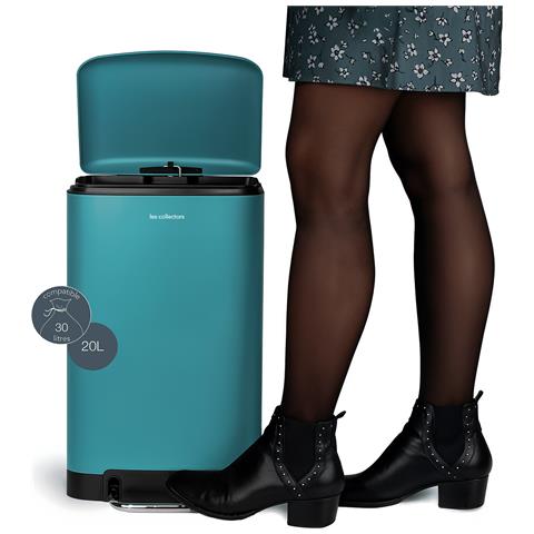 Pattumiera a pedale in acciaio inox da 20L N°536 turchese - Foto 6