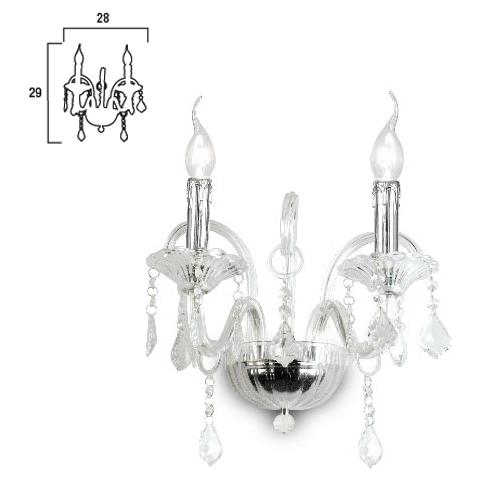 I-246/00800 - Applique elegante con due bracci dalla linea morbida 40 watt E14 - Foto 2