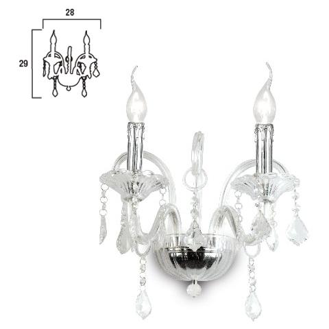I-246/00800 - Applique elegante con due bracci dalla linea morbida 40 watt E14 - Foto 1
