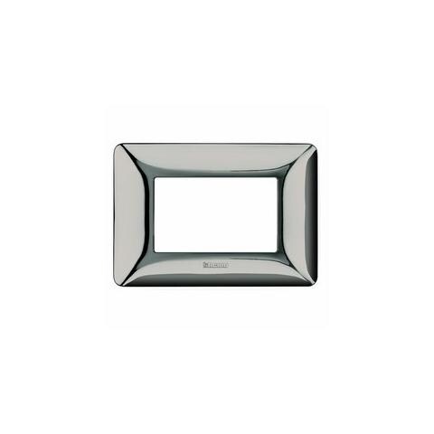 Placca 3 Posti Matix, Tecnopolimero, 120xh. 84 Mm Cromo Lucido - Foto 1
