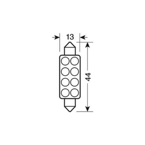 da 10mmx44mm Mega-brite 8 Led Blu - Foto 2