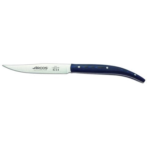 Coltello Bistecca da Tavola - Lama Acciaio Inossidabile Nitrum 110 Mm - Manico Micarta Colore Blu - Foto 1
