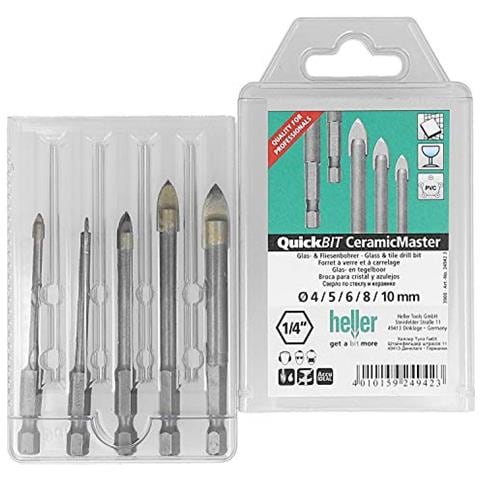 QuickBit ceramica Maestro - piastrelle Punte per vetro e, 5 PZ, misure: 4/5/6/8/10 - Foto 1