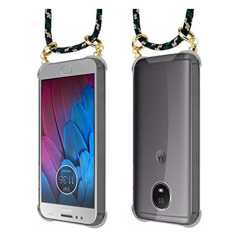Catena Di Telefoni Cellulari Compatibile Con Motorola Moto G5s In Camouflage - Coperchio Protettivo In Silicone Con Anelli D'oro, Cinturino In Corda E Custodia Staccabile - Foto 2