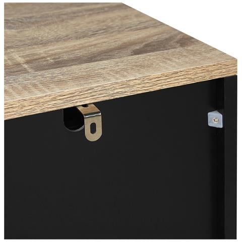 Cassettiera Colore Nero / Legno Chiaro 4 Cassetti Walpi - Foto 14