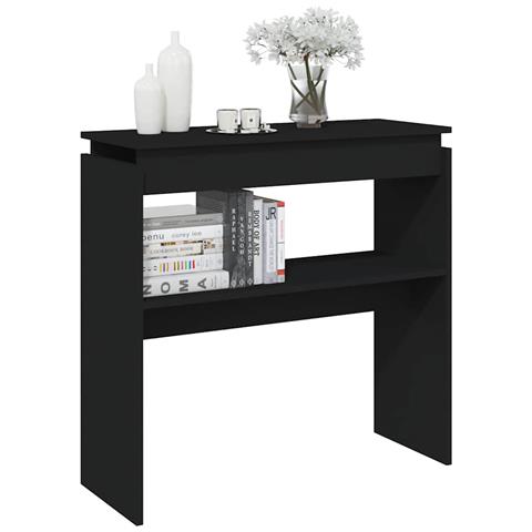 Tavolino Consolle Nero 80x30x80 cm in Legno Multistrato - Foto 2