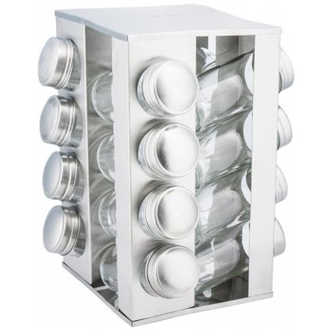 Kh-4007 Porta Spezie Girevole In Acciaio Inox Con 16 Contenitori - Foto 7