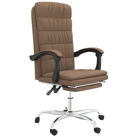 Poltrona da Ufficio Reclinabile Marrone in Tessuto - Foto 1