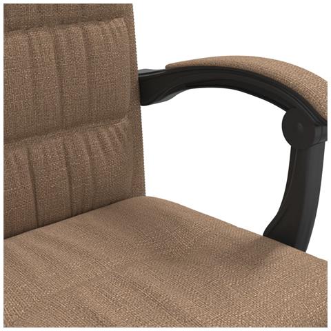 Poltrona da Ufficio Reclinabile Marrone in Tessuto - Foto 10