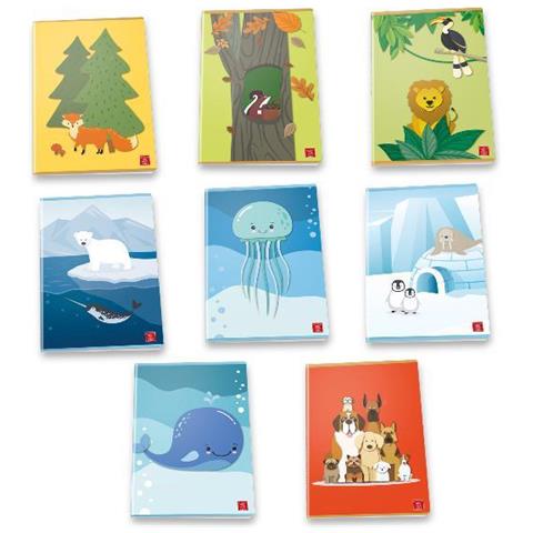 Animaliamo Quaderno Punto Metallico 80gr 210x297 Mm A4 20 Fogli A Righe 0b Fantasie Assortite Conf 10 Pz. - Foto 1