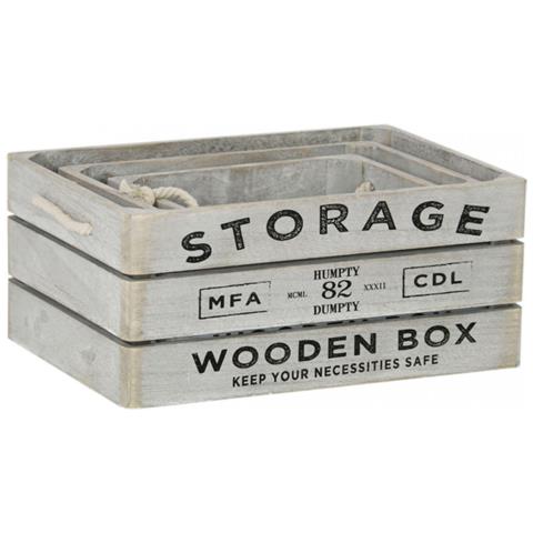 Set Di 3 Cassette In Legno Roseline - Foto 1