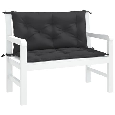Cuscini Panca Da Giardino 2pz Neri 100x50x7cm Tessuto Oxford - Foto 3