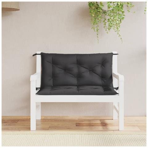 Cuscini Panca Da Giardino 2pz Neri 100x50x7cm Tessuto Oxford - Foto 1