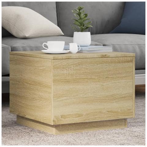 Tavolino Da Salotto Gambe In Metallo Rovere Sonoma 50x50x40 Cm - Foto 1