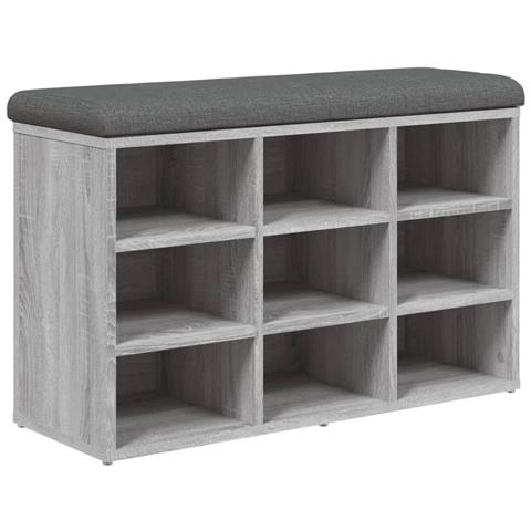 Panca Porta Scarpe Grigio Sonoma 82x32x50 Cm Legno Multistrato - Foto 2