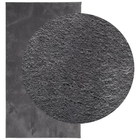 Tappeto A Pelo Corto Huarte Morbido Lavabile Antracite 80x150cm - Foto 3