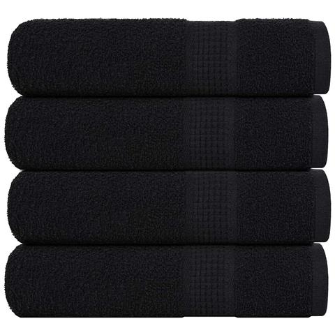 Asciugamani Doccia 4 Pz Neri 70x140 Cm 360 G /m 100% Cotone - Foto 1