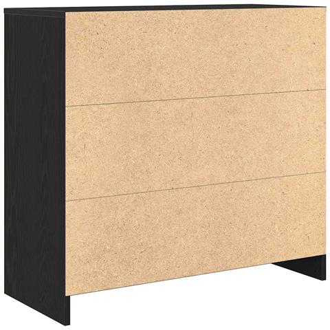 Credenza con Cassetto Rovere Nero 80x34x76 cm Legno Multistrato - Foto 2