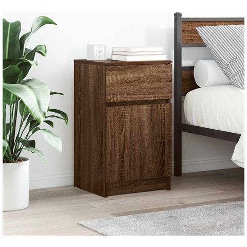 Comodini 2pz Rovere Marrone 39x35x65 cm in Legno Multistrato - Foto 1