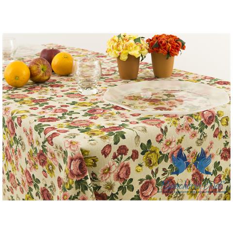 Tovaglia Panama Resinata Antimacchia Copritavolo Cucina Disegno Susan 140x140 Susan - Foto 1