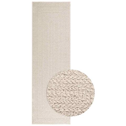 Tappeto Zizur Crema 80x250 Cm Aspetto Iuta Interni Ed Esterni - Foto 1