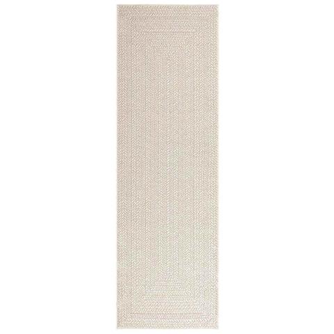 Tappeto Zizur Crema 80x250 Cm Aspetto Iuta Interni Ed Esterni - Foto 3