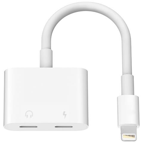 Adattatore Lightning A Doppio Lightning Per Caricare E Ascoltare Musica Contemporaneamente 122 Cm. Colore Bianco - Foto 1