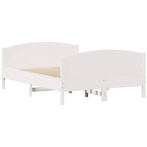 Letto senza Materasso Bianco 120x190 cm Legno Massello di Pino - Foto 10