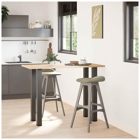 Gambe Per Tavolino 4 Pz Antracite 90-92 Cm In Acciaio - Foto 3