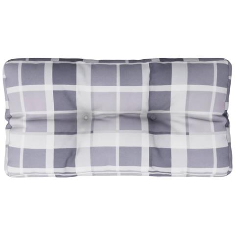 Cuscino Per Pallet A Quadri Grigi 80x40x12 Cm In Tessuto - Foto 2