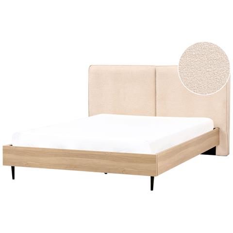 Letto Bouclé Izernore 180 X 200 Cm Beige - Foto 2