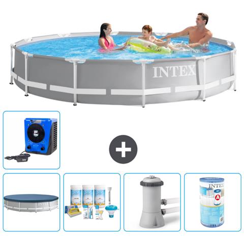 Piscina Fuori Terra - In Giro - 366x76 Cm - Grigio - Include Accessori Coordinati A1915 - Foto 1