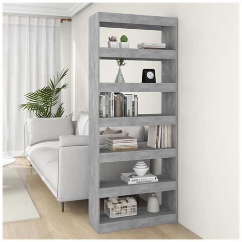 Lusso Casadino - Libreria/divisorio Grigio Cemento 80x30x198 Cm In Truciolato - Foto 8
