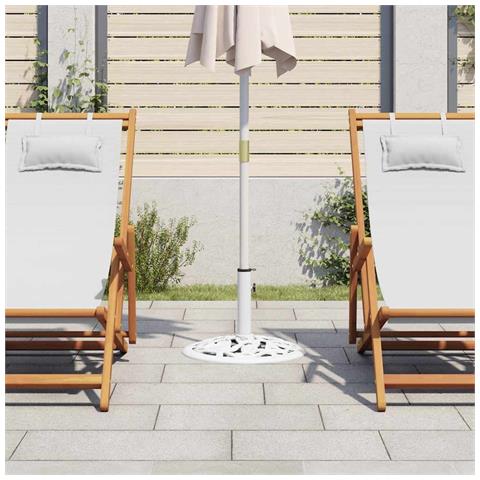 Lusso Casadino - Base Ombrellone Bianca 12 Kg 48 Cm In Ghisa - Foto 2