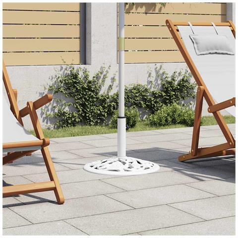 Lusso Casadino - Base Ombrellone Bianca 12 Kg 48 Cm In Ghisa - Foto 8