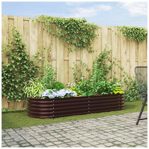 Letto da Giardino Rizzato Marrone 240x80x44 cm Acciaio Zincato - Foto 2