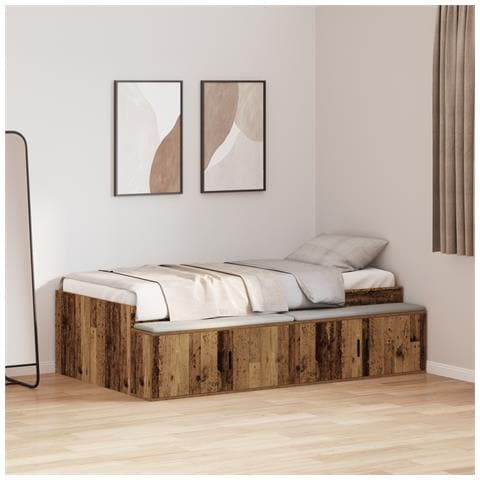 Struttura letto contenitore Legno Vecchio 80x200 cm - Foto 2