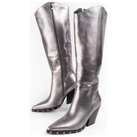 Stivale Con Tacco Tejan4 Grigio Grigio Materiale Sintetico E Tessile - Foto 1