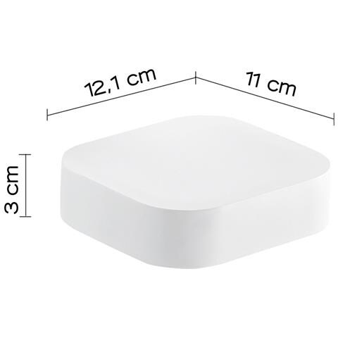 Portasapone Inamovibile Da Muro In Ottone, Acciaio Inox E Cromall 3212 Serie Outline Bianco Opaco - Foto 2