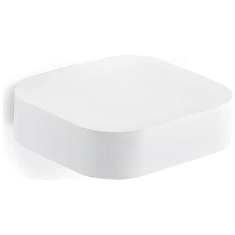 Portasapone Inamovibile Da Muro In Ottone, Acciaio Inox E Cromall 3212 Serie Outline Bianco Opaco - Foto 1