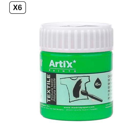 Pack 6 Uds. Pittura Tessile Verde Chiaro 45 Ml - Foto 1