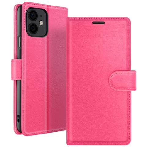 Custodia A Portafoglio Per Iphone 12 Mini Funzione Supporto E Linguetta Magnetica, Fucsia - Foto 1