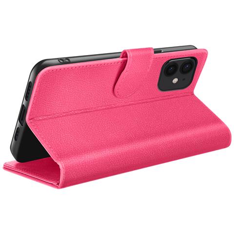 Custodia A Portafoglio Per Iphone 12 Mini Funzione Supporto E Linguetta Magnetica, Fucsia - Foto 5