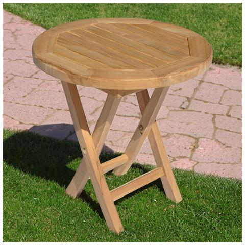 Tavolino Rotondo In Teak 50cm Lombok - Foto 2