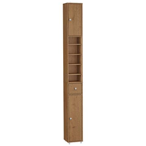 Armadietto Bagno In Legno Idrorepellente Con Ripiani Regolabili - Foto 1